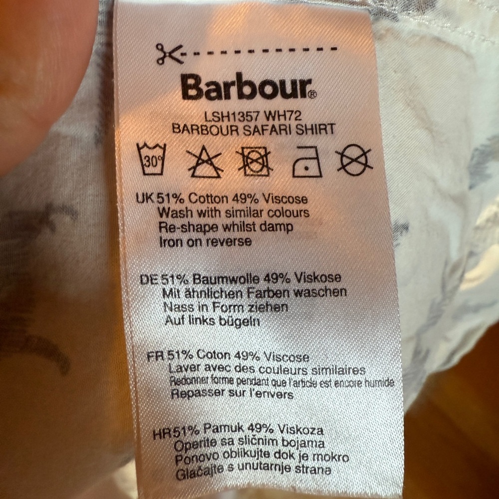Barbour White and Black Dog Print Shirt - Picture 4 of 4